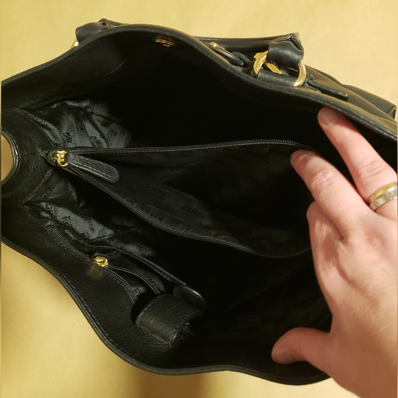 Michael Kors Black Satchel with Gold Accents